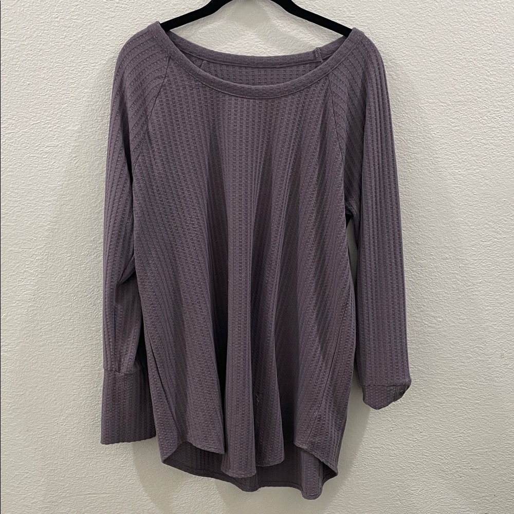Women's Purple Waffle Knit Top